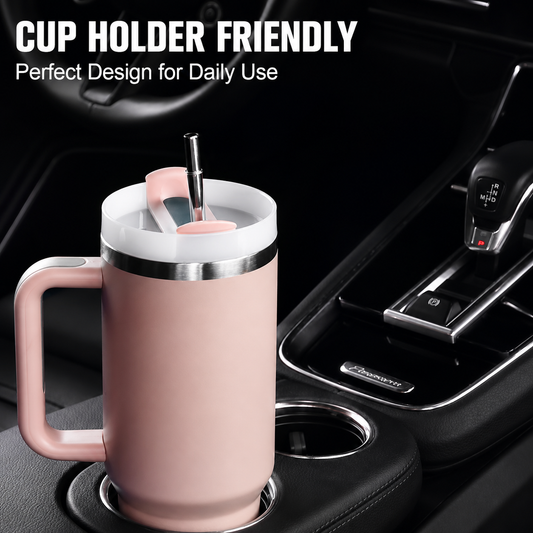 40oz Insulated Tumbler with Handle | Stainless Steel