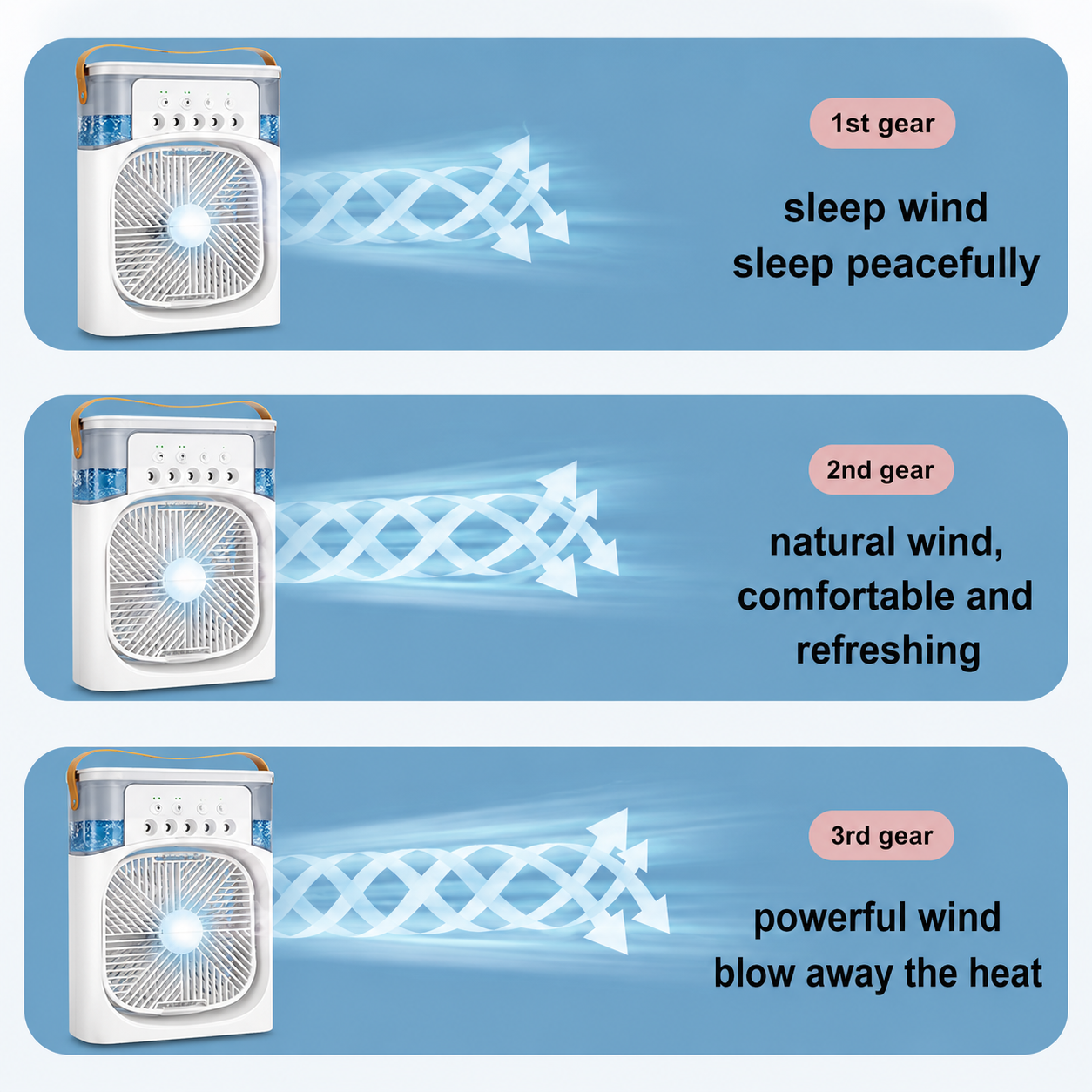 Portable Ice Cooling Fan - Oscillating Air Cooler