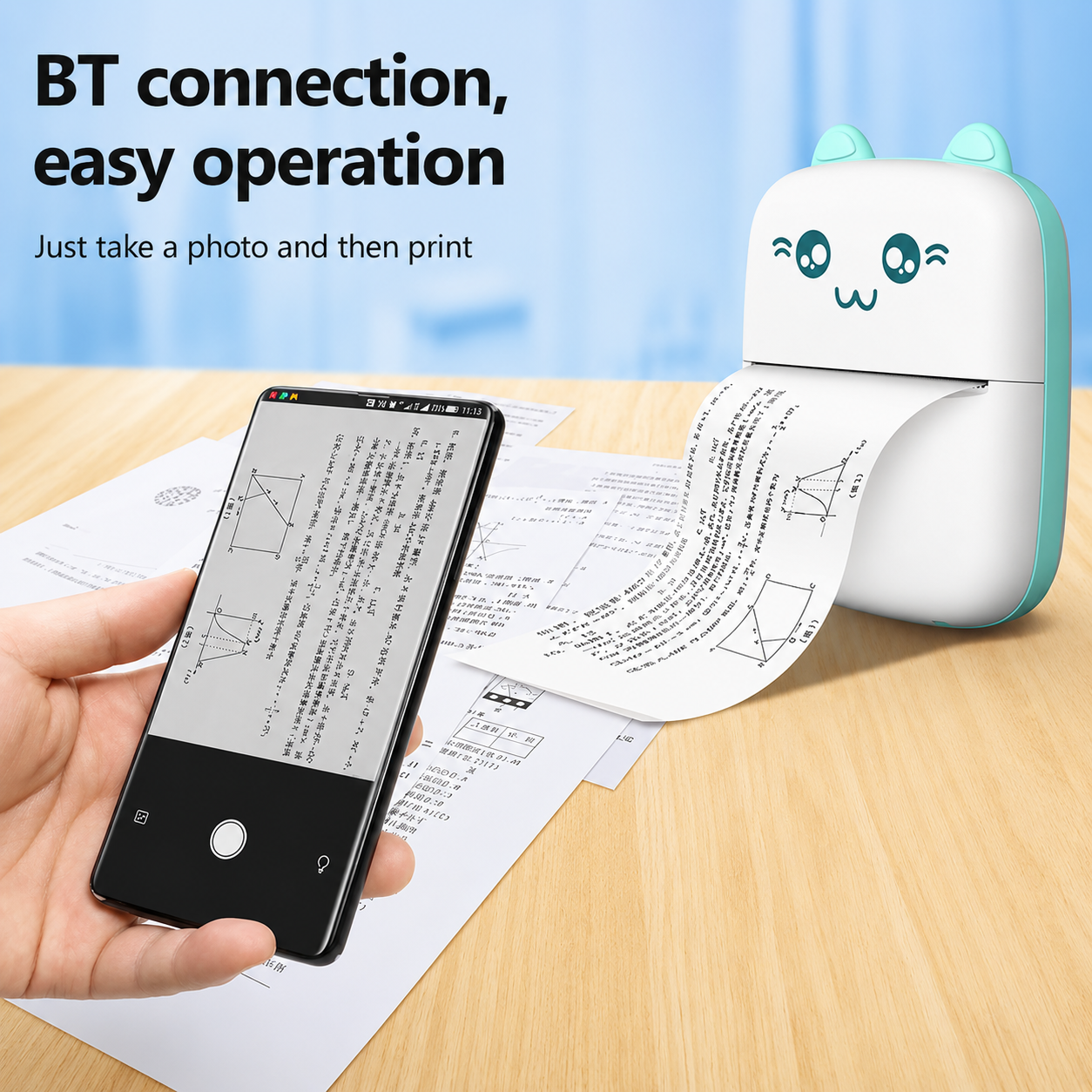 Portable Mini Pocket Printer BT Thermal Printer