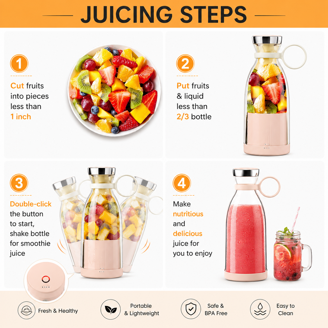 Portable Juicer Bottle