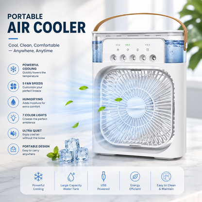 Portable Ice Cooling Fan - Oscillating Air Cooler