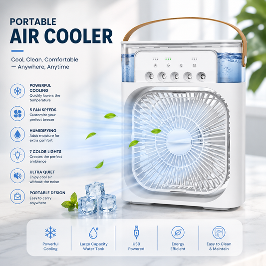 Portable Ice Cooling Fan - Oscillating Air Cooler