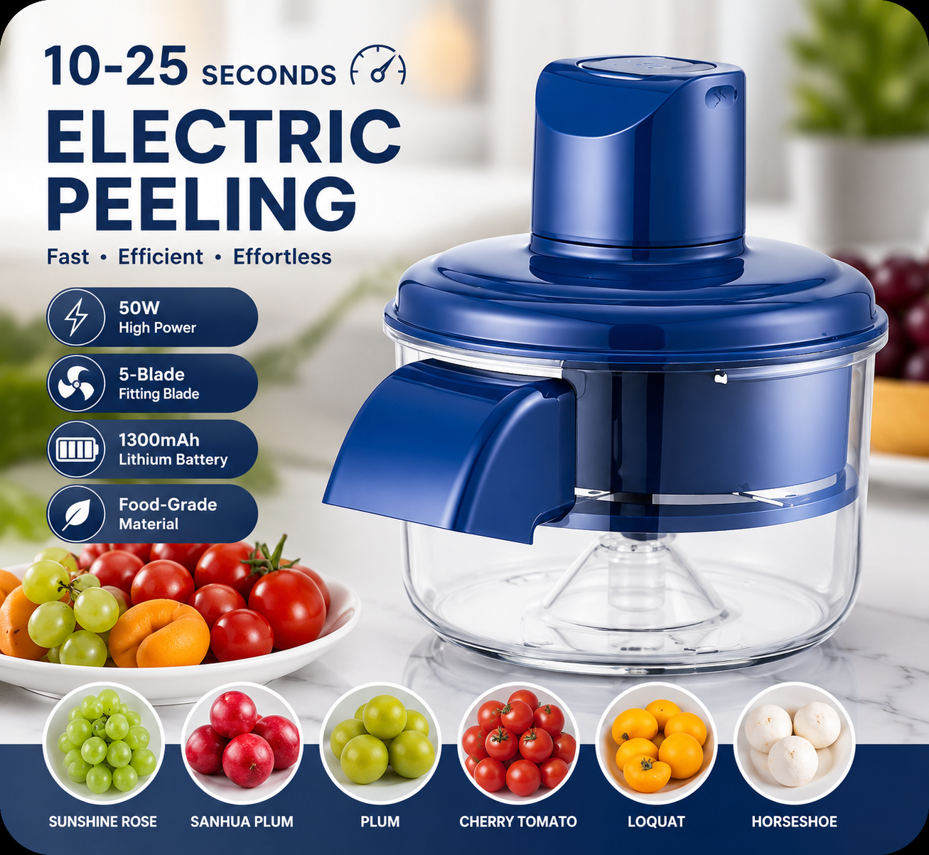 Automatic Electric Fruit Peeler | Fast 20-Second Peeling Machine